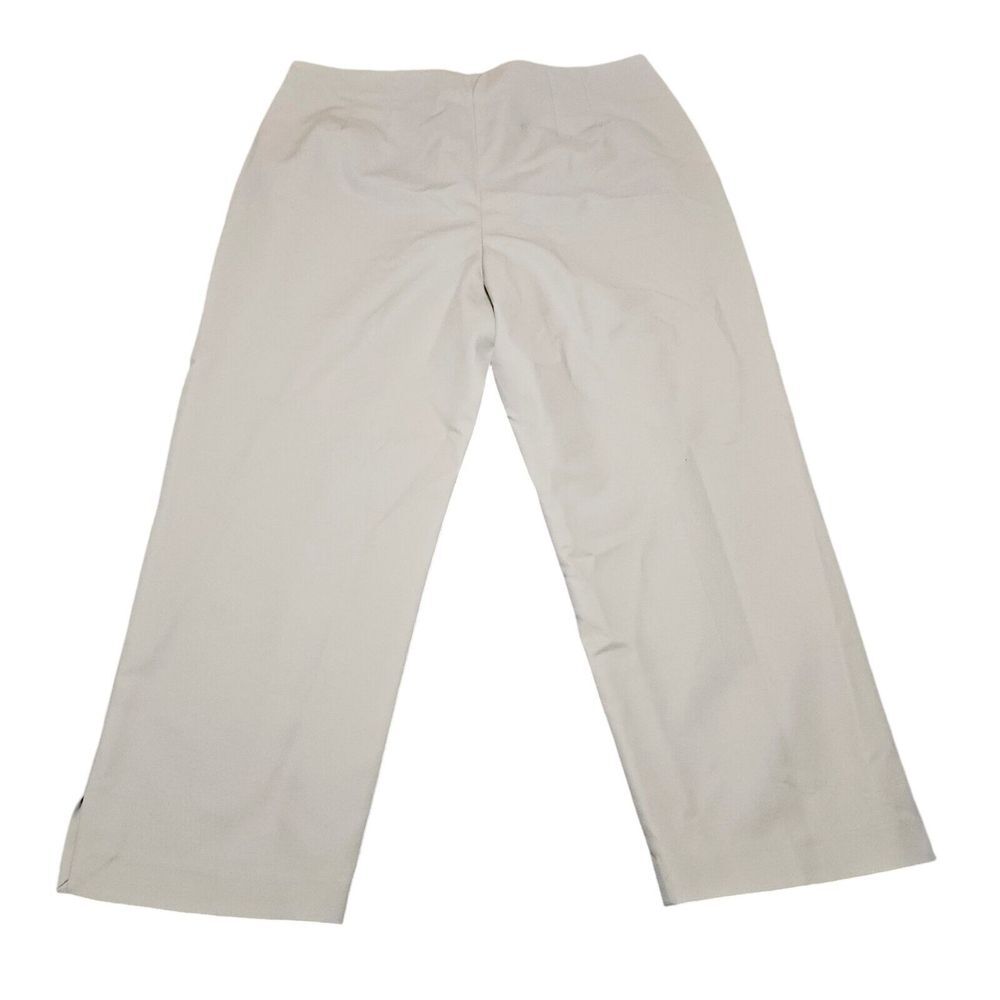 Chico's Pants Sz 2 US L 12 Cropped Side Zip Stretch Beige - Picture 2 of 8